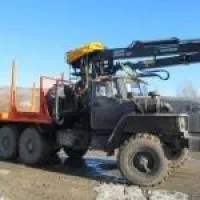 Лесовозный автопоезд на шасси Урал 55571-70М, с манипулятором Омтл-97 Е-5