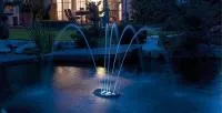 Фонтан плавающий Water Starlet, 12v, 5 струй с подсветкой белая, 330х270х135 мм